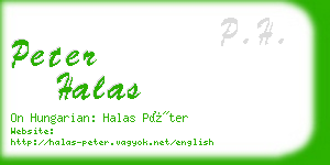 peter halas business card